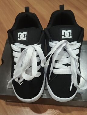 DC Black Skate Sneakers with White Accents